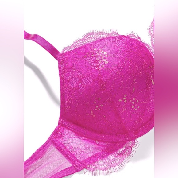 Victoria’s Secret Very Sexy Bombshell Add-2-Cups Lace Shimmer Push Up Bra Pink - Picture 5 of 11